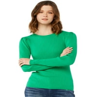Scoop femei coaste tricot pulover