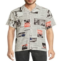 Fără limite cămașă imprimată pentru bărbați și bărbați mari cu mâneci scurte
