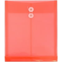 Plicuri din Plastic, 9.8x11.8, Roșu, pachet de 12, șir de butoane, capăt deschis al literei