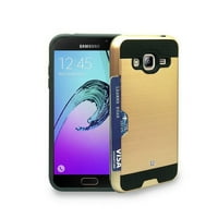 & E carcasă robustă aspect metalic Card Pentru Samsung Galaxy J3 J3V SOL SKY AMP prime Express prime Champagne Negru