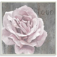 Stupell Industries dragoste roz floare gri neutru pictura perete Placa de Ziwei Li