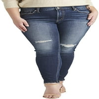 Silver Jeans Co. Femei Plus Dimensiune Suki Mijlocul naștere Skinny picior blugi talie dimensiuni 12-24