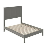 Madison cadru de pat cu platformă din lemn cu profil redus, cu tăblie de panou, Gri