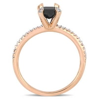 1-Carat T. W. diamant alb-negru 10kt inel de logodna din Aur Roz