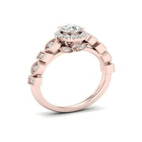 3 8CT TDW diamant 10k Aur Roz Halo inel de logodna