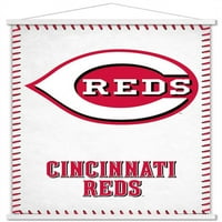 Cincinnati Reds-Poster de perete cu Logo cu cadru Magnetic din lemn, 22.375 34