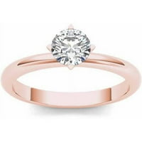 Carat T. W. diamant Solitaire 14kt inel de logodna din Aur Roz