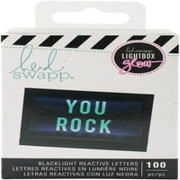 Heidi Swapp Lightbo Glow Inserts 100 Pkg-Alfabet Și Simboluri Teal