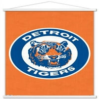 Detroit Tigers-Poster de perete cu logo Retro cu cadru Magnetic din lemn, 22.375 34