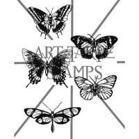 Art Tartz Cling Cauciuc Timbre 3 X3. 5 - Fluture Set, Pk 2, Hârtie Parașută
