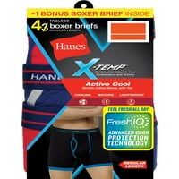 Hanes Mens X-Temp Regulat Boxerul Picior Scurt, + Bonus Pack