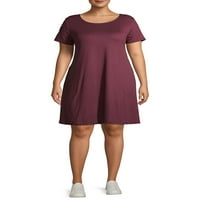 Rochie de tricou cu mânecă scurtă Ella Samani pentru femei, Plus Size, cu buzunare