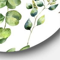 Designart 'Green Eucalyptus Plant Branches III' cerc tradițional artă de perete din Metal-Disc de 36