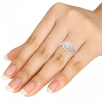 1 2CT TDW diamant 14k aur roz Halo set de mireasă