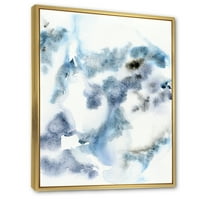Designart 'Abstract of Clouds dark Blue Colored III' Modern Framed Canvas Wall Art Print