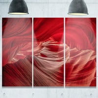 Designart 'nuanță roșie în Antelope Canyon' Multipanel fotografie peisaj artă metalică de perete