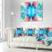 Designart textură albastră fractală extraordinară - pernă abstractă-18x18