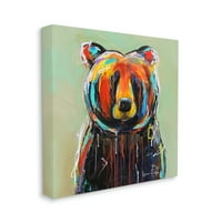 Stupell Abstract Urban Bear Graffiti Animale Și Insecte Galerie De Pictură Pânză Înfășurată Imprimare Artă De Perete