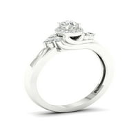 1 4CT TDW diamant 10k Aur Alb Halo inel de logodna