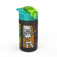 Zak proiectează Sticla de apă reutilizabilă Minecraft cu capac igienic și gura antimicrobiană, târâtoare