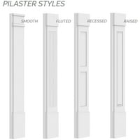 12W 102H 2 p panou plat PVC Pilaster w decorative Capital & bază