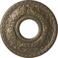 Ekena Millwork 1 8OD 1 4 ID 3 4 p medalion de tavan Hurley, Argintiu cald Pictat manual