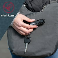 Kit de siguranță cu spray cu piper și alarmă personală cu lanț cheie, Negru, Imprimare solidă, 0. lb
