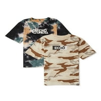 Tricouri Cu Mânecă Scurtă Ecko Boys Graphic Tie Dye Camo, Pachet 2, Mărimi 4-16