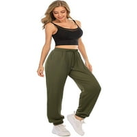 Femei Yoga Sweatpants pierde antrenament Joggers pantaloni confortabil Cordon Lounge pantaloni cu buzunare