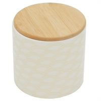 Acasă Elementele de bază scoică mici ceramice canistra cu bambus Top