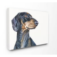 Stupell Industries Dachshund câine animal de companie pictură în acuarelă pânză artă de perete de George Dyachenko