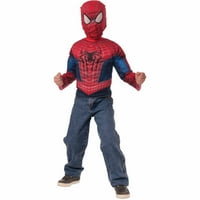 Spider-Man Musculare Piept Tricou Copil Costum De Halloween, S