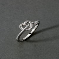 Imperial 1 8CT TDW diamant inima și săgeată inel în aur alb 10K