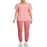 Scrubstar femei de sezon Solid activ V-Neck Scrub Top