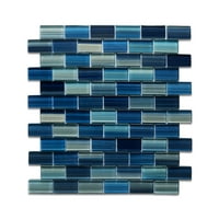 Gresie-piscină Coral albastru în. în. Linear Glass Mosaic Pool & Faianta De Perete