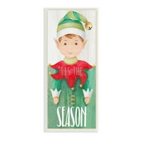 Stupell Indtries Tis sezonul Verde Crăciun Elf clopot pălărie, 17, Design de Lanie Loreth