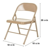 Mobilier Hampden Bernadine Basics scaun pliabil din Metal, Bej, pachet, îmbătrânește și în sus