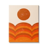 Stupell Indtries soare cald de vară peisaj Abstract Orange Mountain Hills, 20, Design de Daphne Polselli